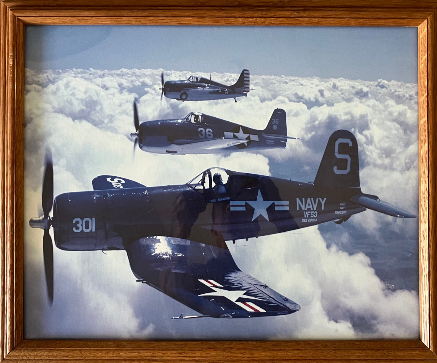 WW2 US NAVY warbirds framed photograph