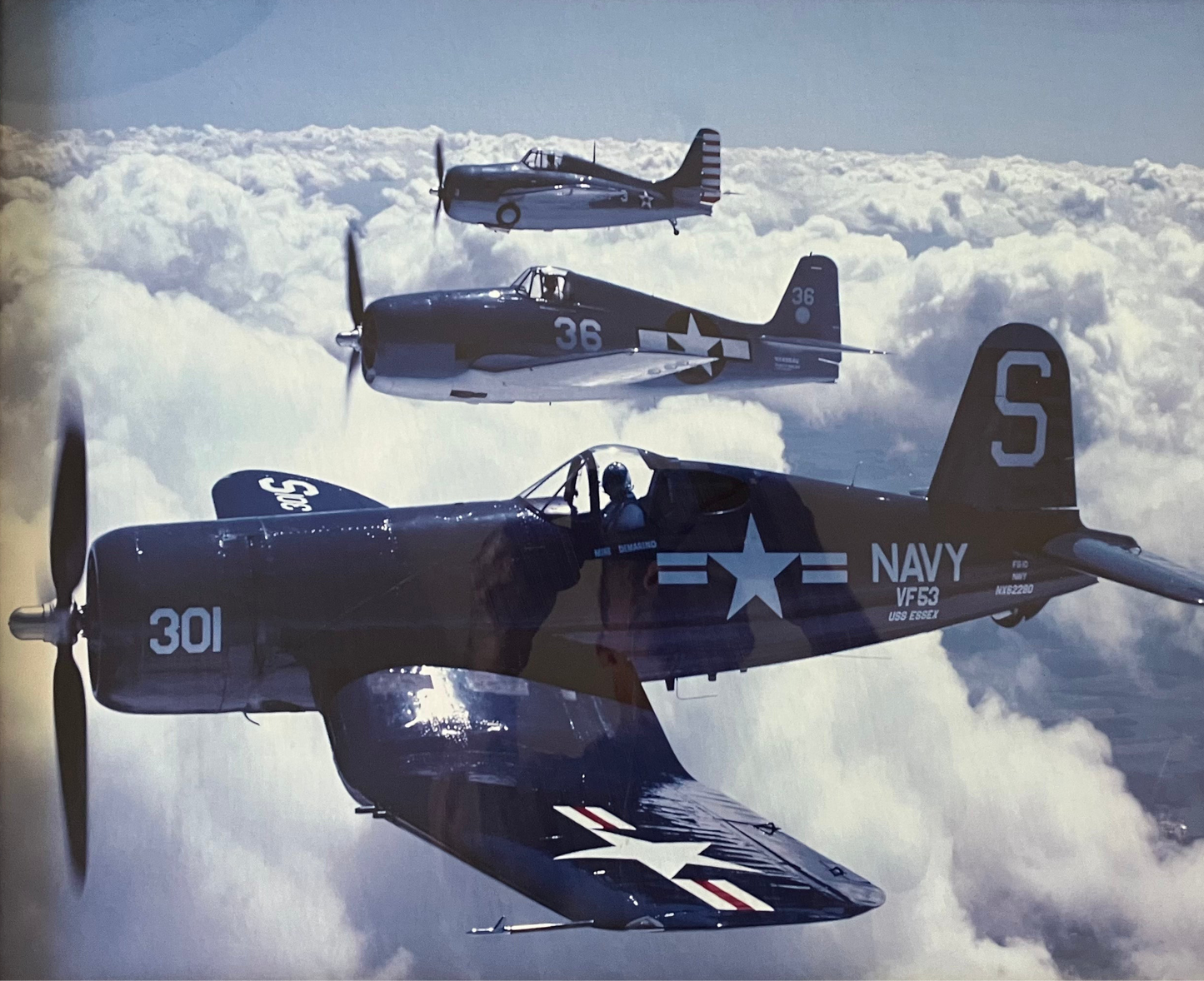WW2 US NAVY warbirds framed photograph